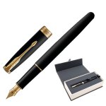 Ручка перьевая PARKER "Sonnet Core Matt Black GT", корпус черный матовый лак, позолоченные детали, черная, 1931516 — фото 1 / 2